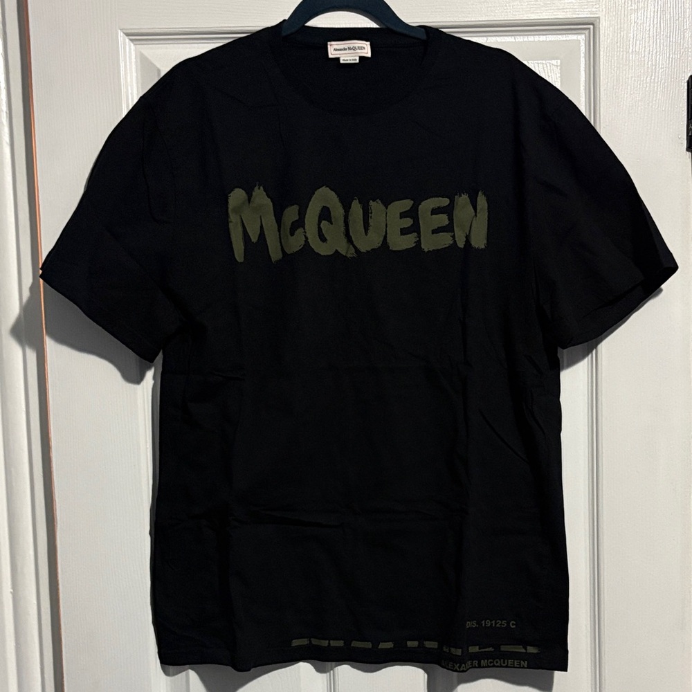 Alexander McQueen Black and Olive Graphic Tee